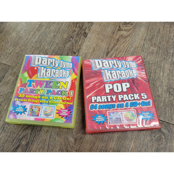 Party Tyme Karaoke CD Pop Tween Party Tyme Pack 5 Lyrics Lot of 2 - Picture 1 of 8